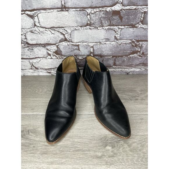 Madewell The Myles Black Leather Ankle Booties Heeled Boots Women Sz 8M US/39EU - Picture 13 of 16